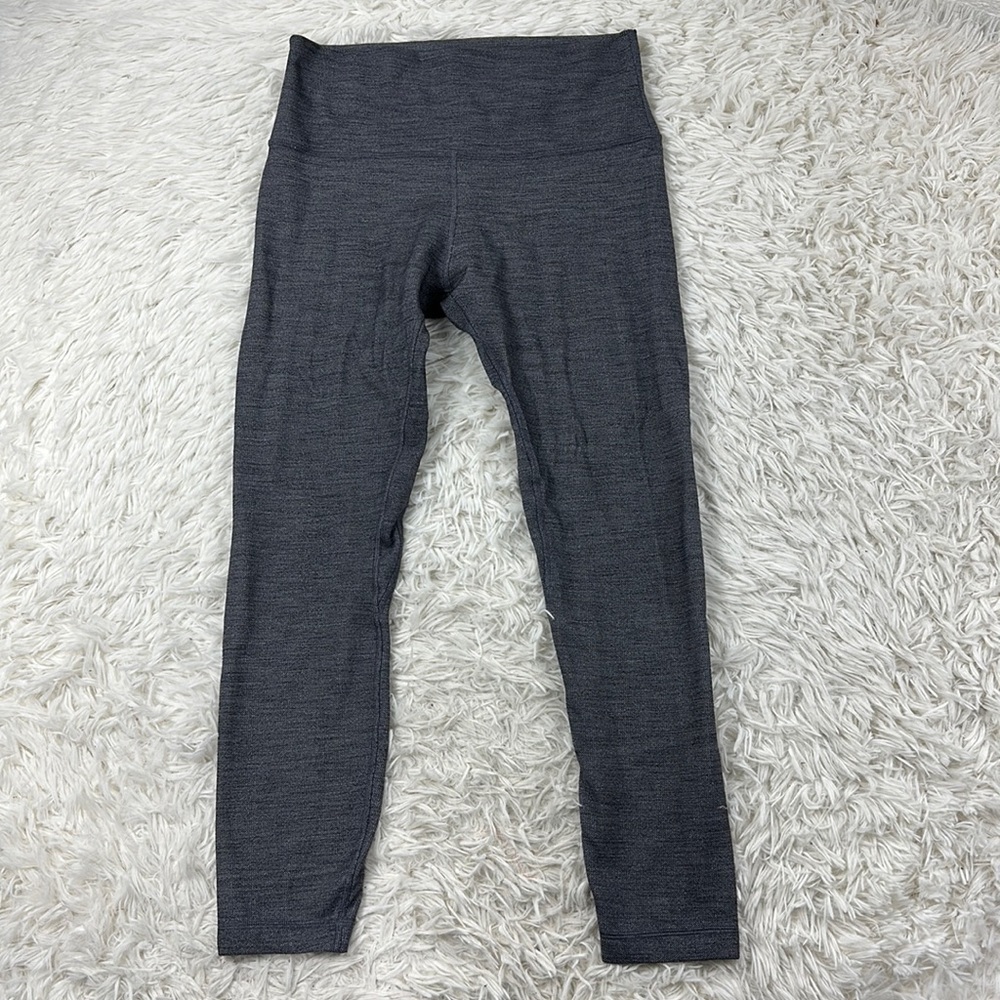 Lululemon Align Pant II 25" Mini Heathered Herringbone Heathered Black White